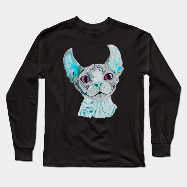 Halucinogen sphynx cat Long Sleeve T-Shirt by deadblackpony